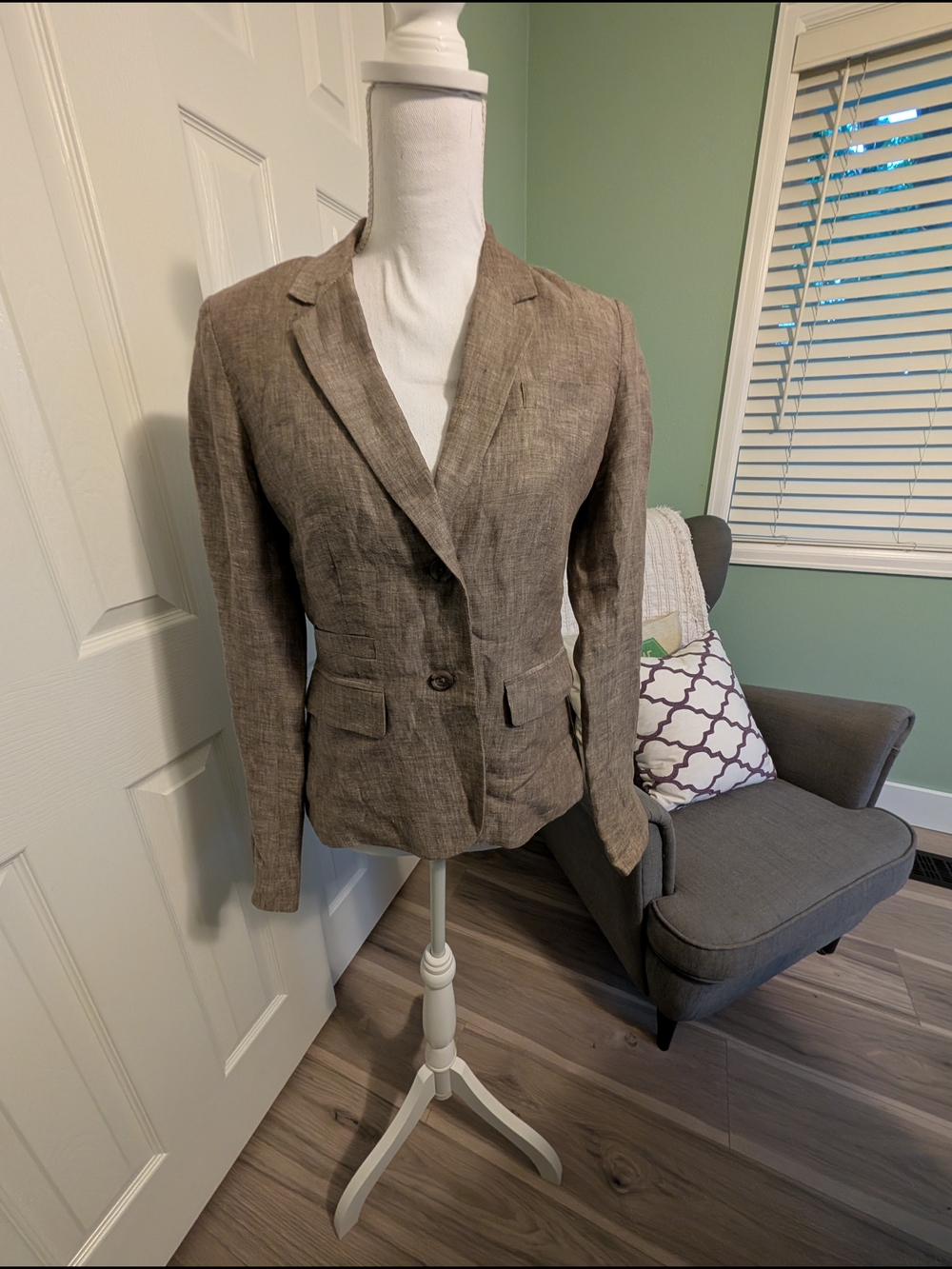Banana Republic Brown Linen-Blend Women's Blazer